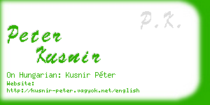 peter kusnir business card